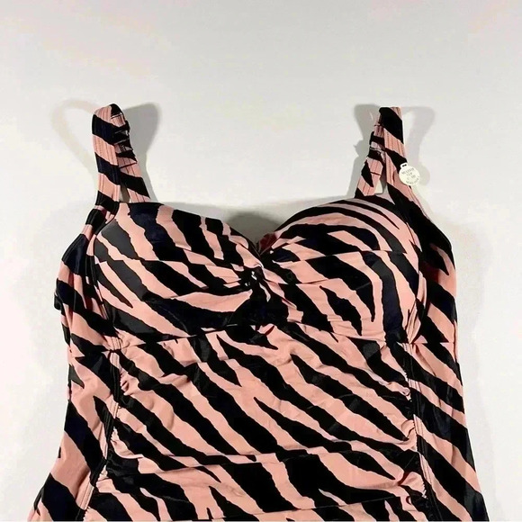 Zebra Print One Piece Swimsuit - Picture 2 of 8